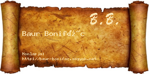 Baur Bonifác névjegykártya
